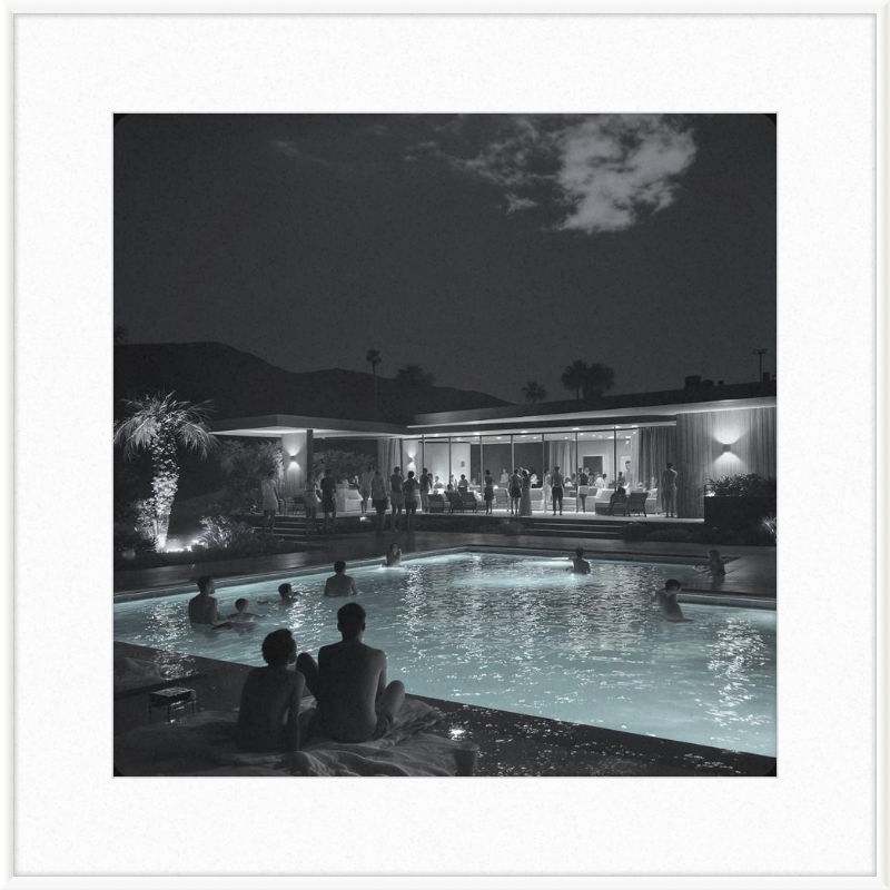 Palm Springs Pool Party Framed Art