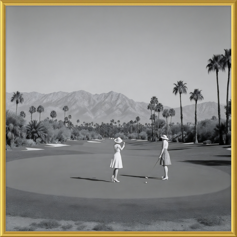 Women Golfing Palm Springs Framed Art