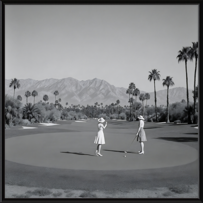 Women Golfing Palm Springs Framed Art