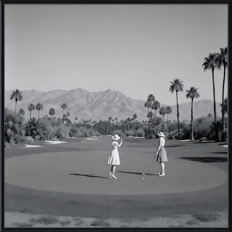 Women Golfing Palm Springs Framed Art