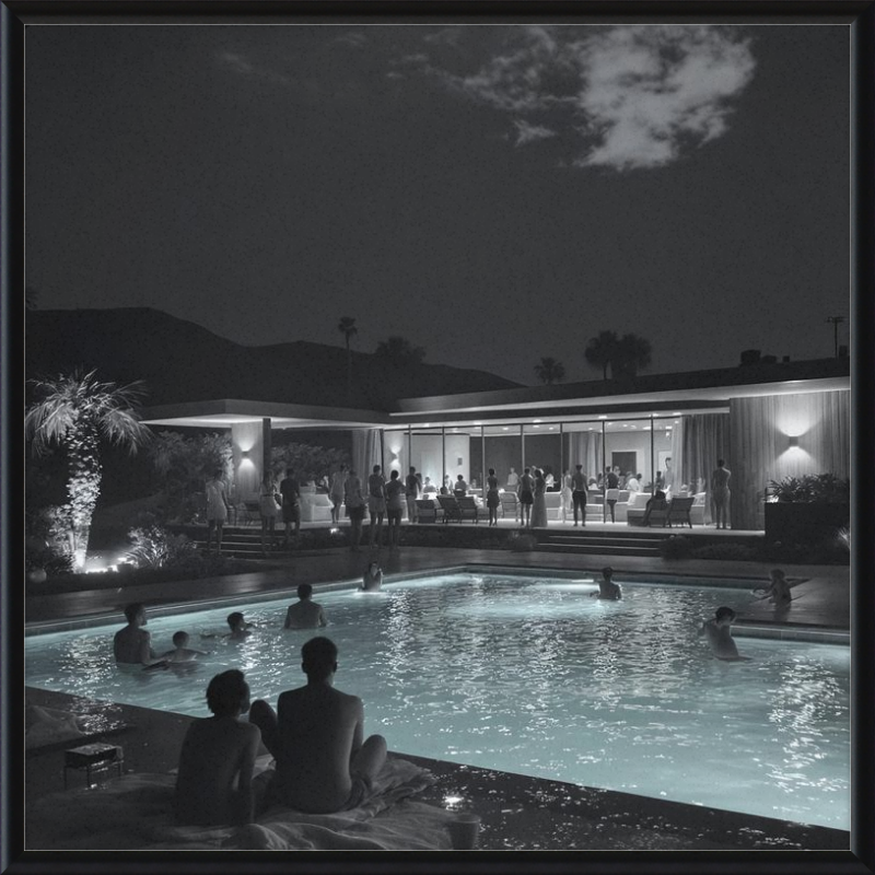 Palm Springs Pool Party Framed Art