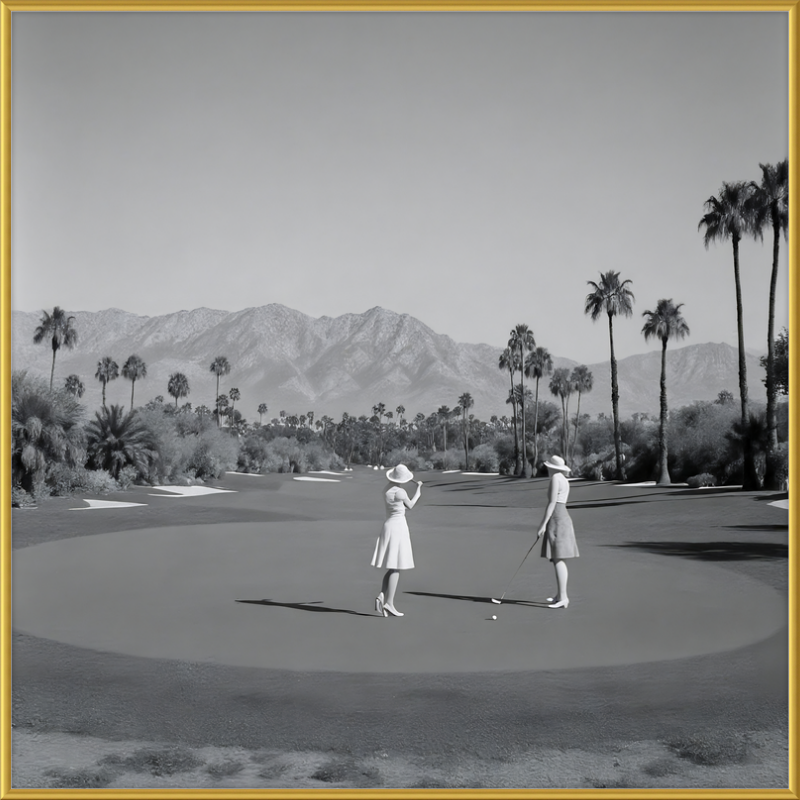 Women Golfing Palm Springs Framed Art