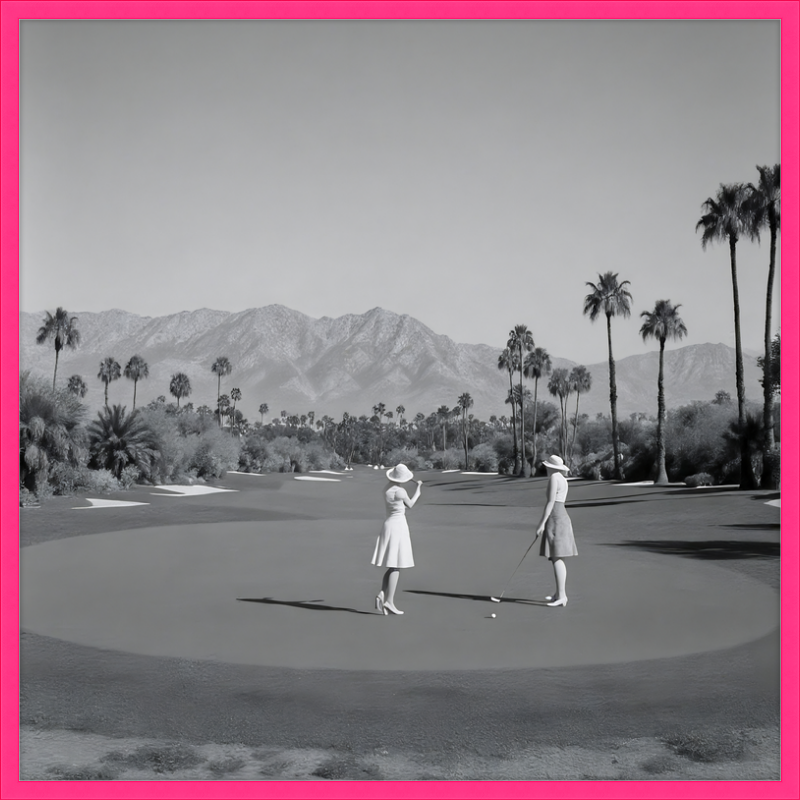 Women Golfing Palm Springs Framed Art