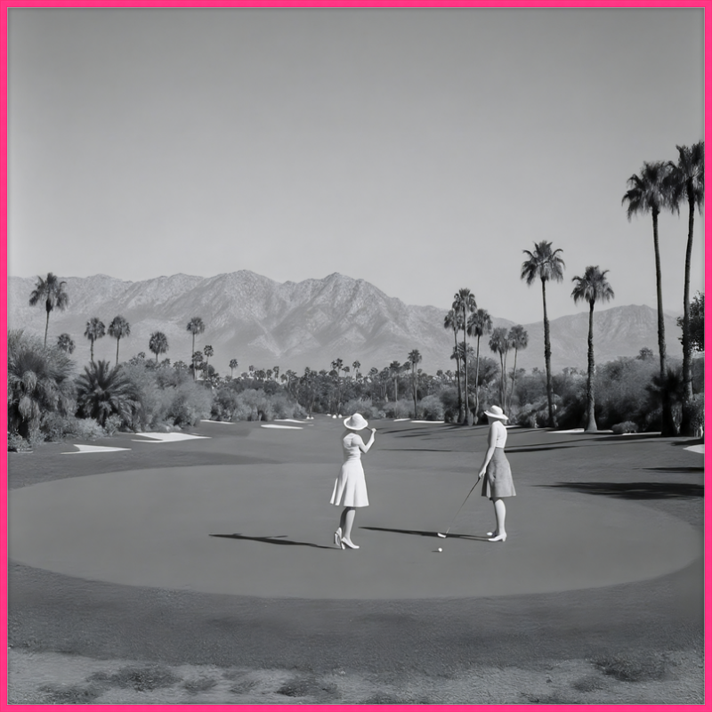 Women Golfing Palm Springs Framed Art