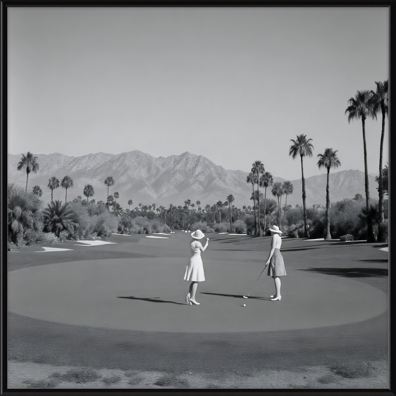 Women Golfing Palm Springs Framed Art