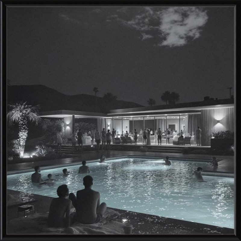 Palm Springs Pool Party Framed Art