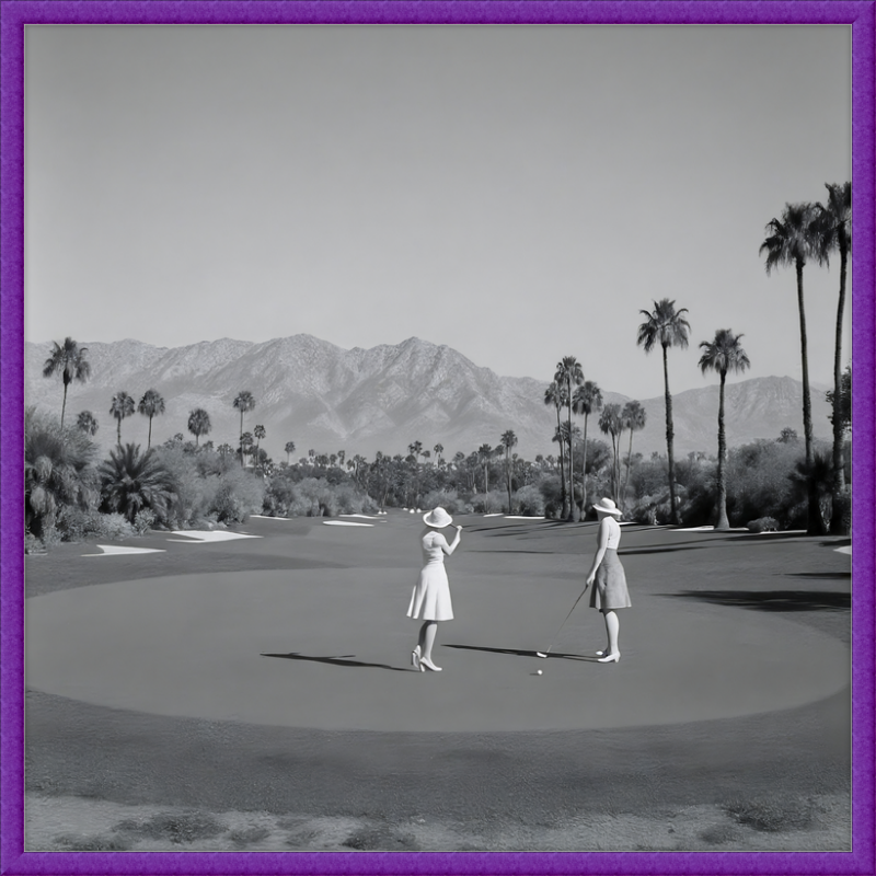 Women Golfing Palm Springs Framed Art