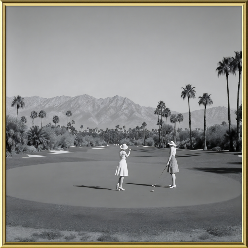 Women Golfing Palm Springs Framed Art
