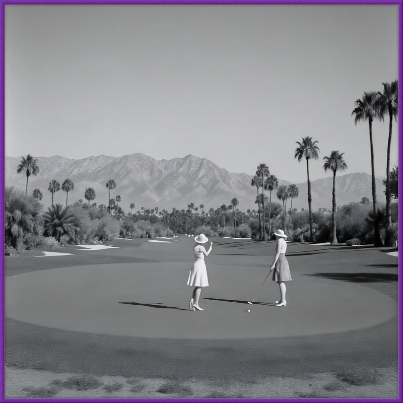 Women Golfing Palm Springs Framed Art