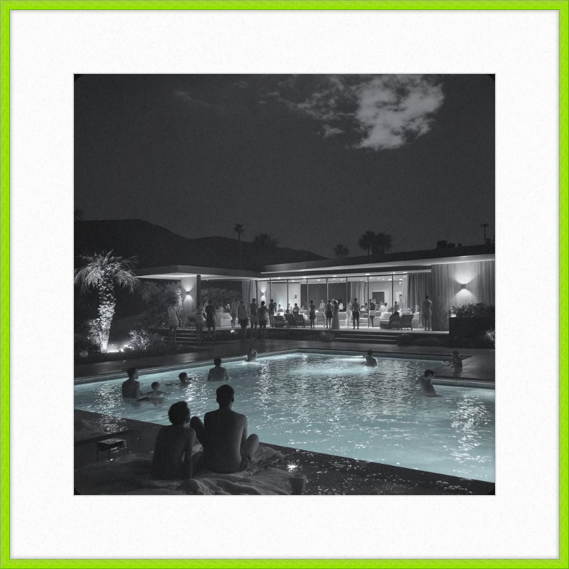 Palm Springs Pool Party Framed Art