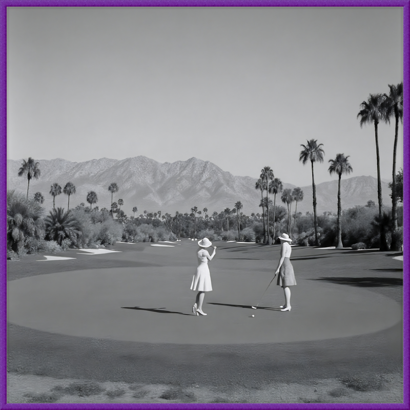 Women Golfing Palm Springs Framed Art