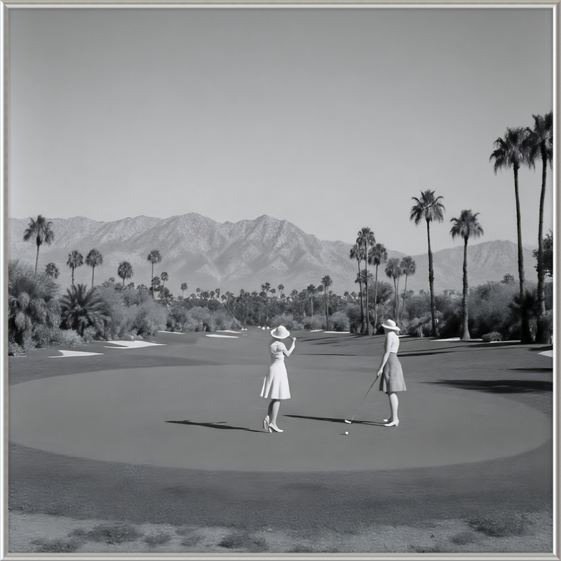 Women Golfing Palm Springs Framed Art