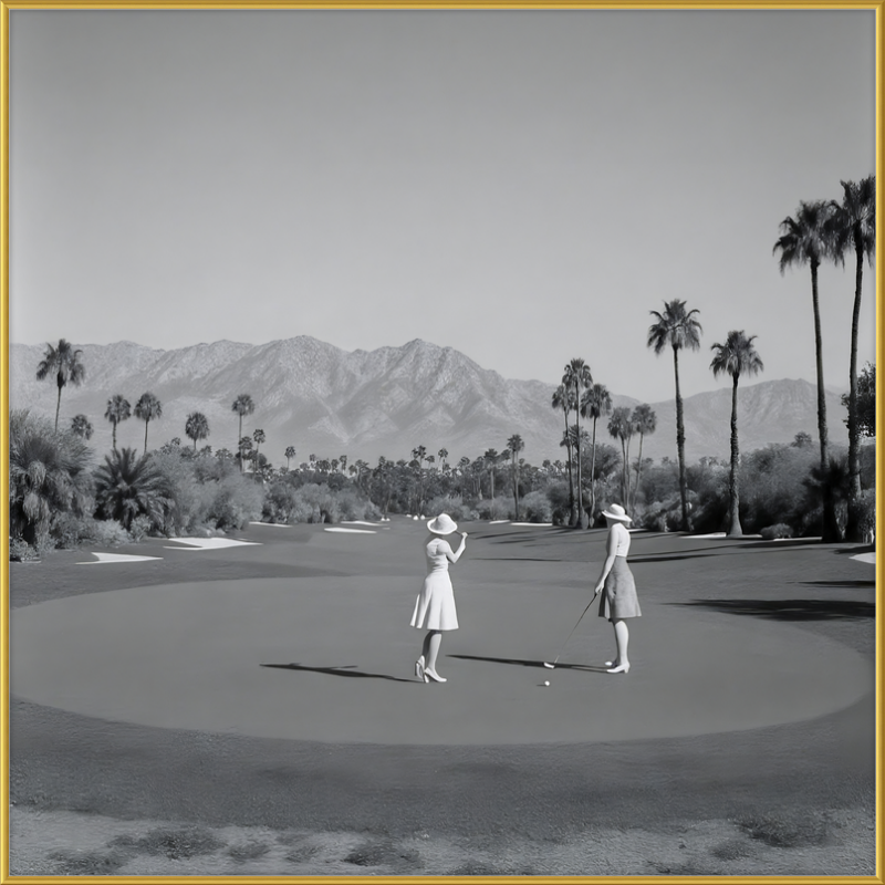 Women Golfing Palm Springs Framed Art