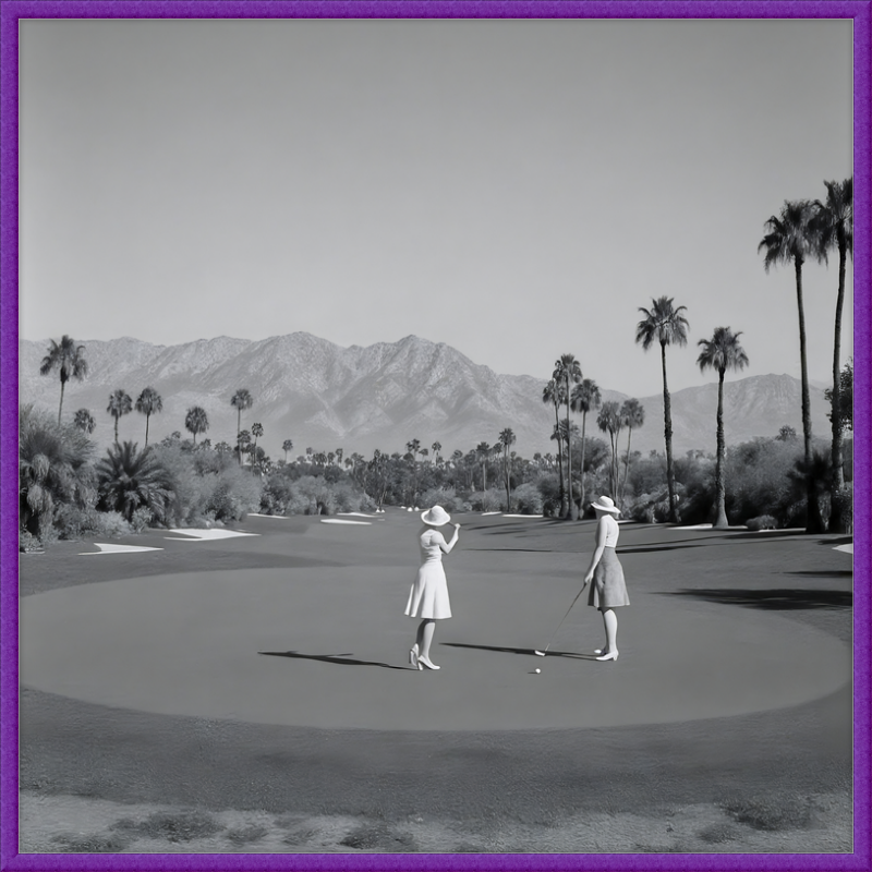 Women Golfing Palm Springs Framed Art