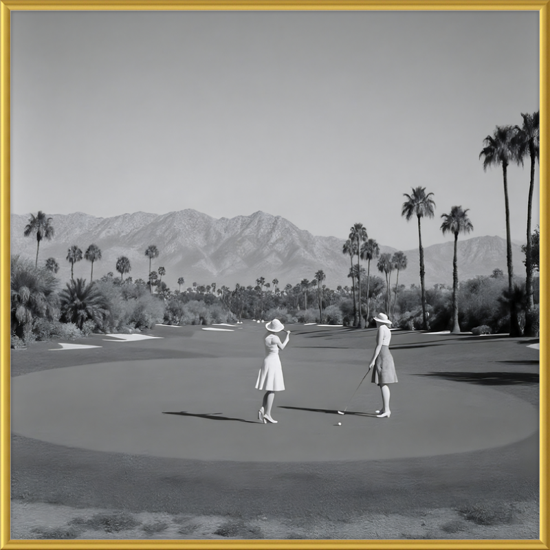 Women Golfing Palm Springs Framed Art