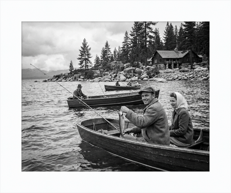 South Lake Tahoe 1950s Fishing Art