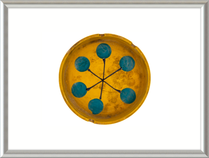 Japanese Mid-Century Geometric Ashtray Wall Art