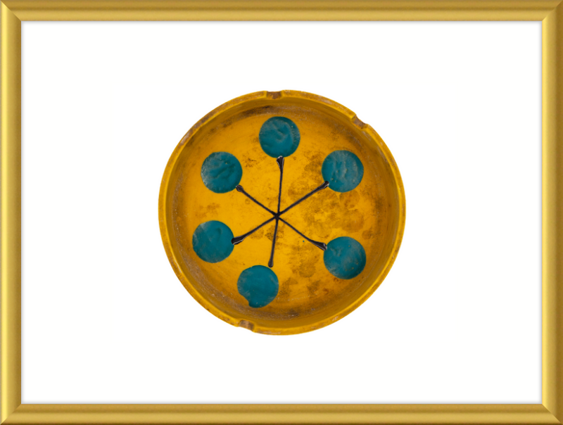Japanese Mid-Century Geometric Ashtray Wall Art