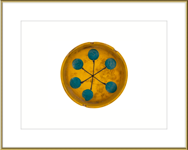 Japanese Mid-Century Geometric Ashtray Wall Art