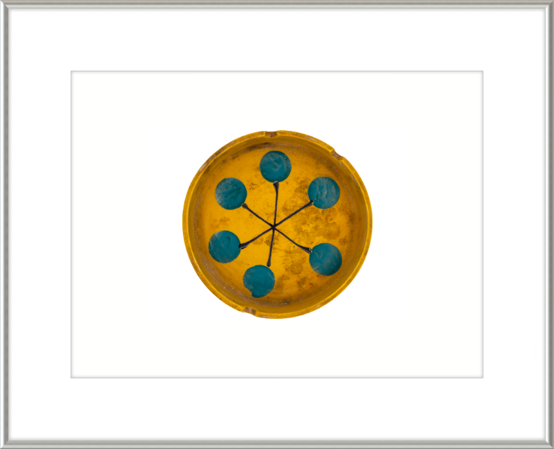 Japanese Mid-Century Geometric Ashtray Wall Art