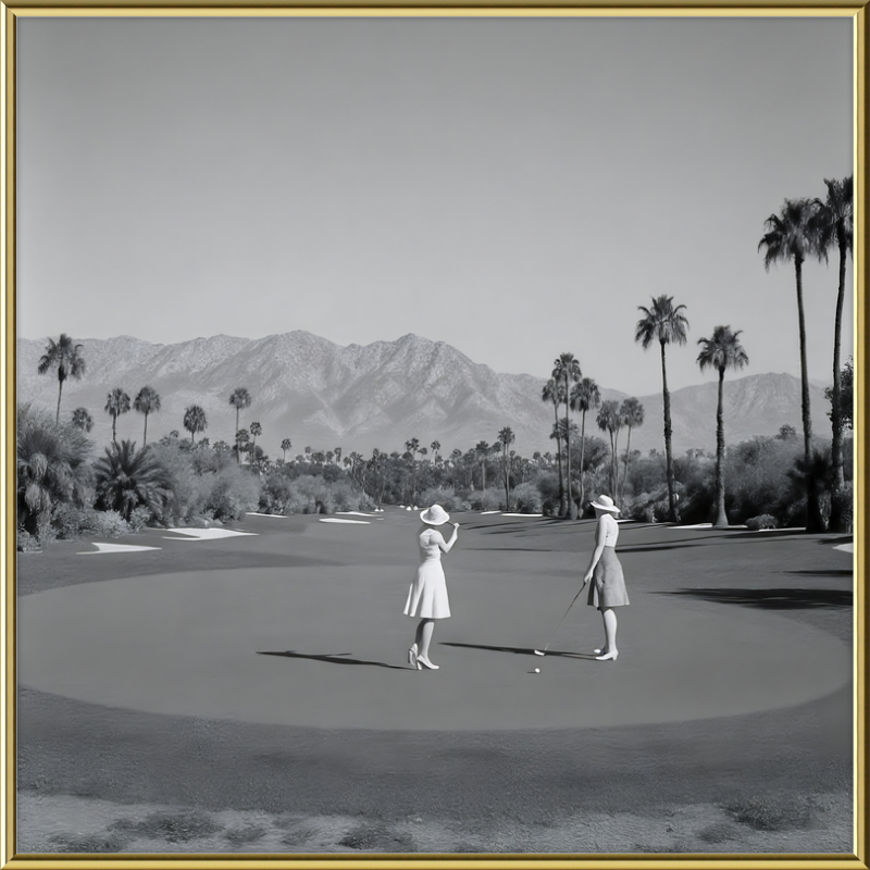 Women Golfing Palm Springs Framed Art