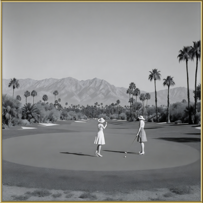 Women Golfing Palm Springs Framed Art