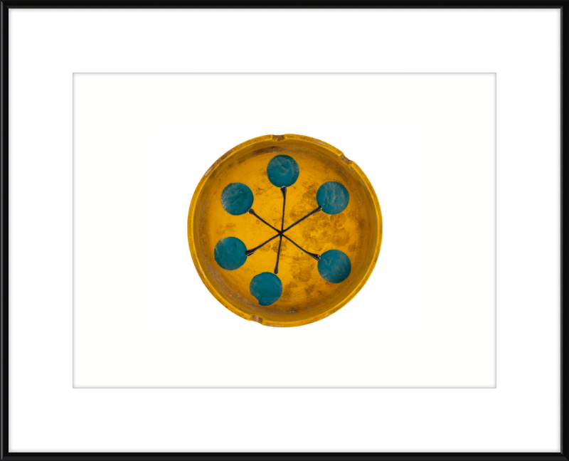 Japanese Mid-Century Geometric Ashtray Wall Art