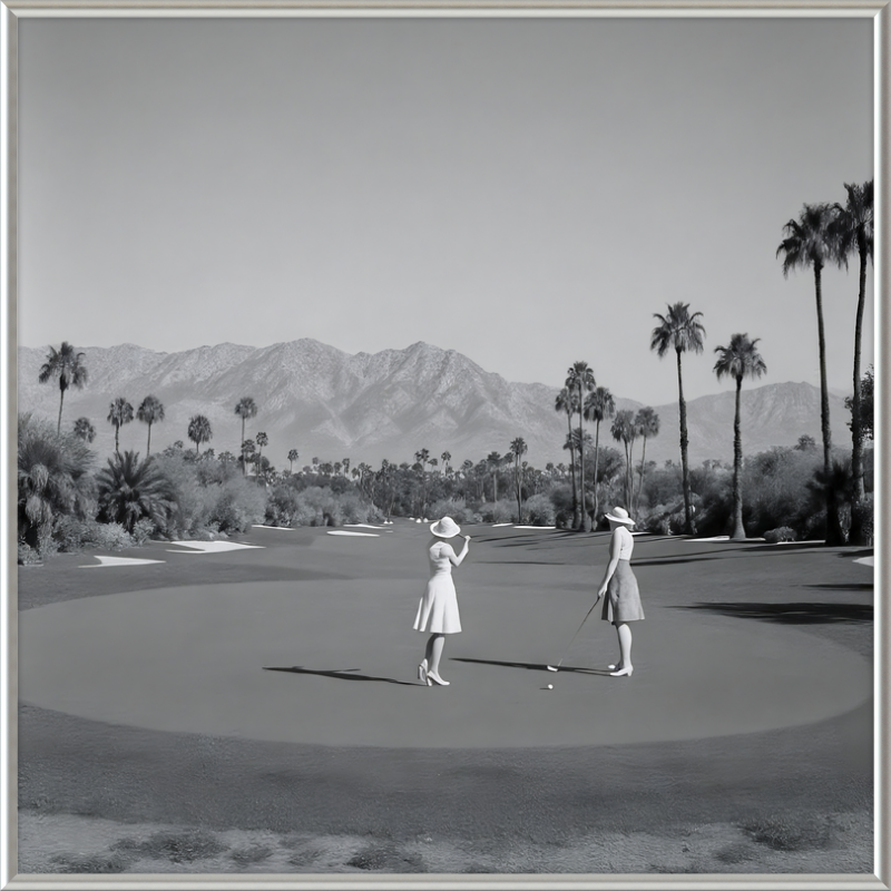 Women Golfing Palm Springs Framed Art