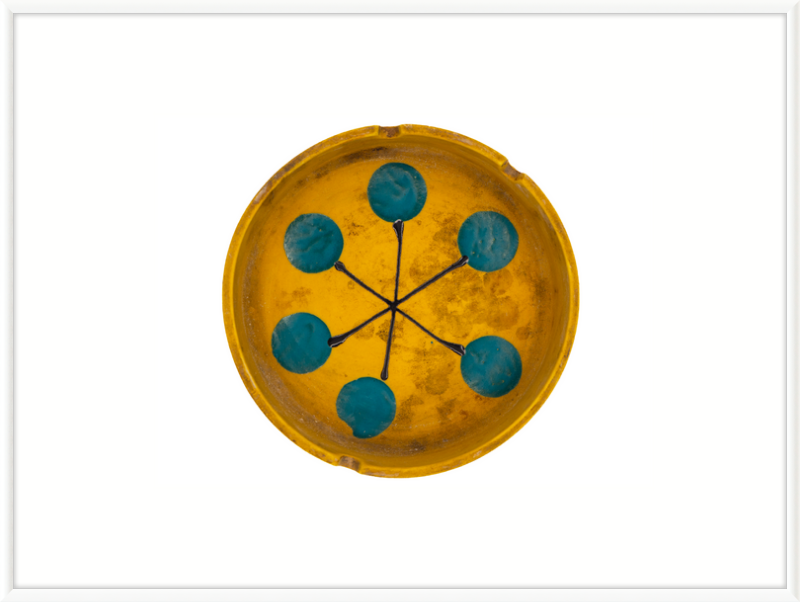 Japanese Mid-Century Geometric Ashtray Wall Art