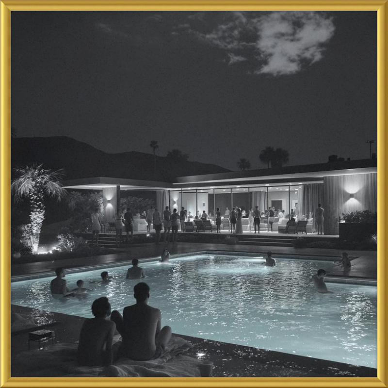 Palm Springs Pool Party Framed Art