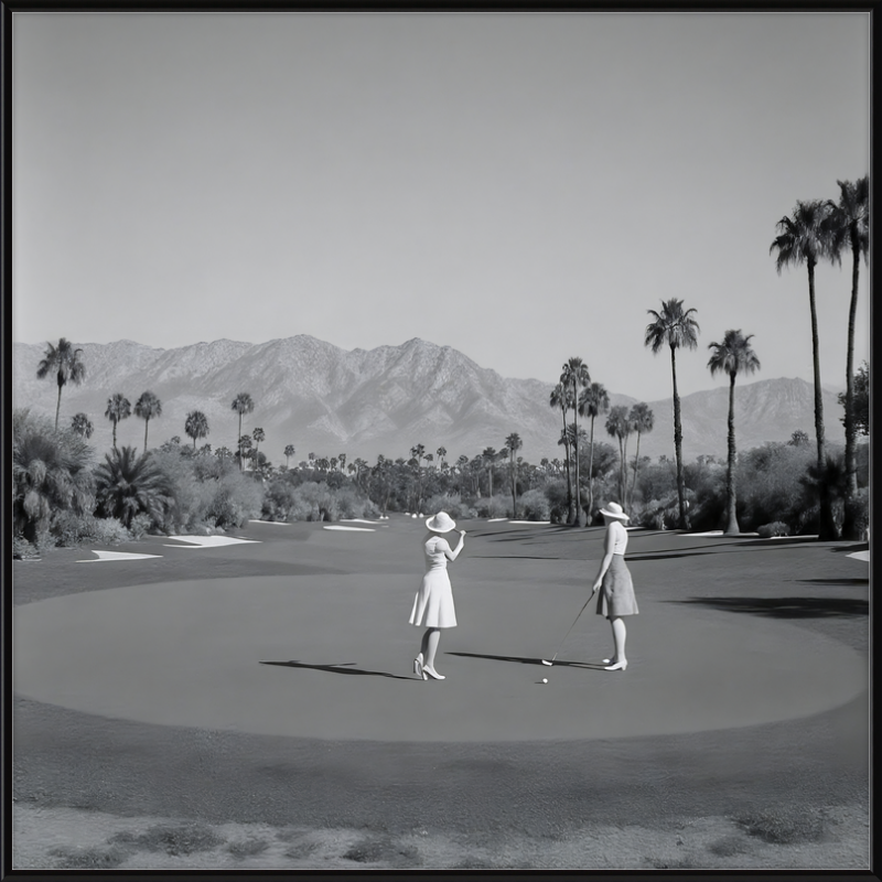 Women Golfing Palm Springs Framed Art