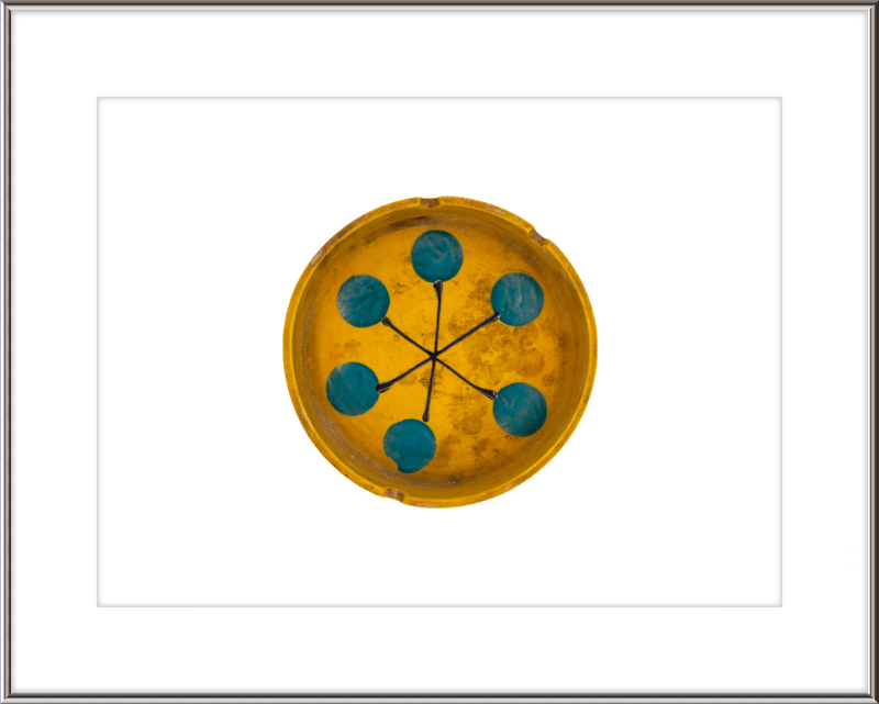 Japanese Mid-Century Geometric Ashtray Wall Art