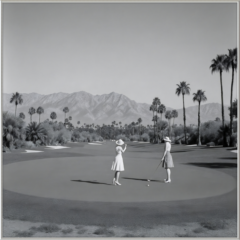 Women Golfing Palm Springs Framed Art