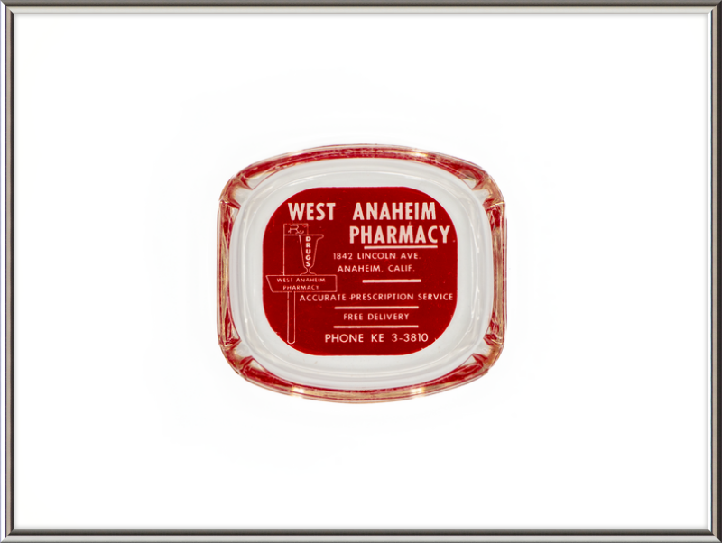 West Anaheim Pharmacy Ashtray Wall Art