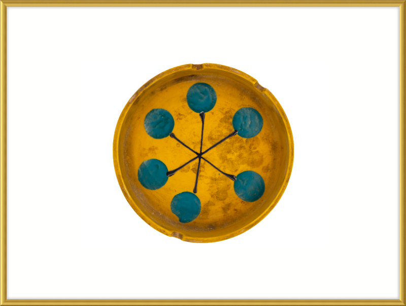 Japanese Mid-Century Geometric Ashtray Wall Art