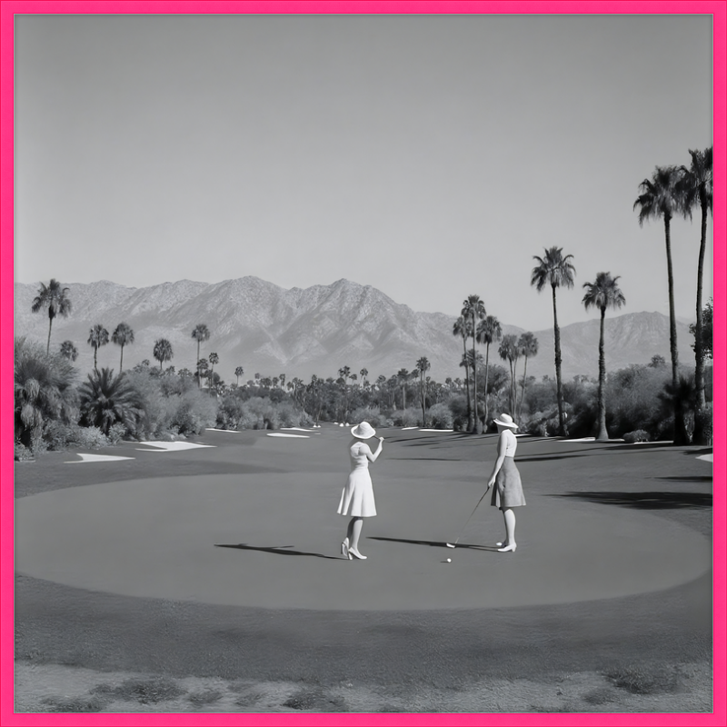 Women Golfing Palm Springs Framed Art