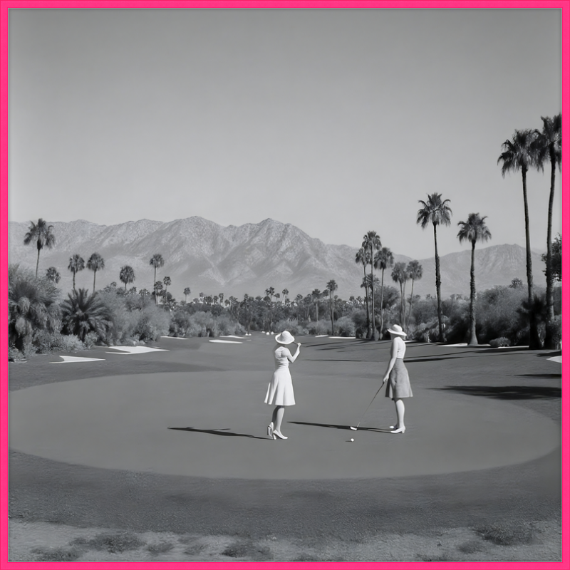 Women Golfing Palm Springs Framed Art