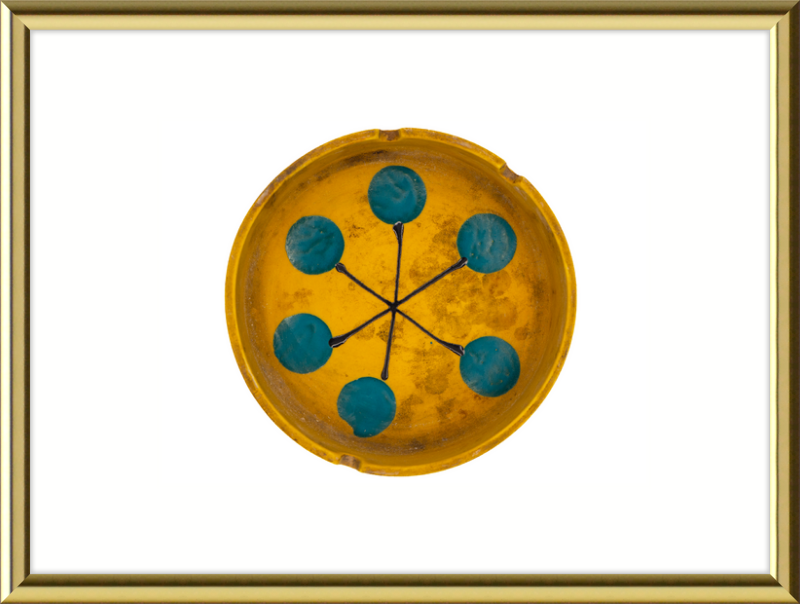 Japanese Mid-Century Geometric Ashtray Wall Art