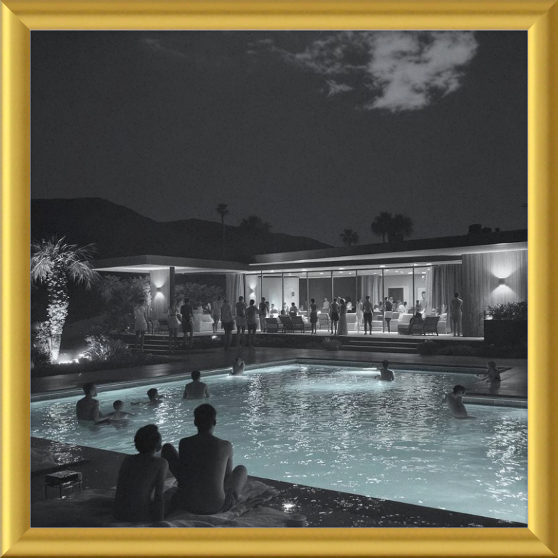Palm Springs Pool Party Framed Art