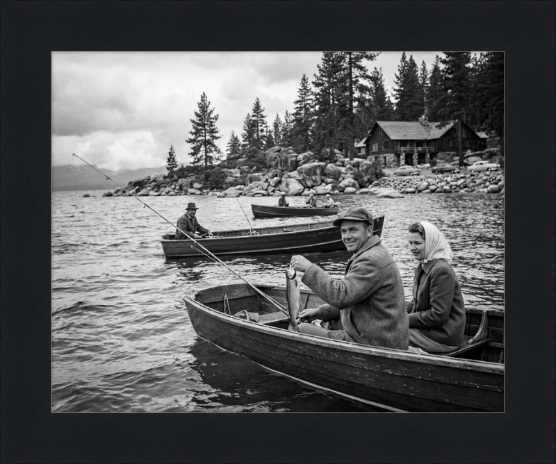 South Lake Tahoe 1950s Fishing Art