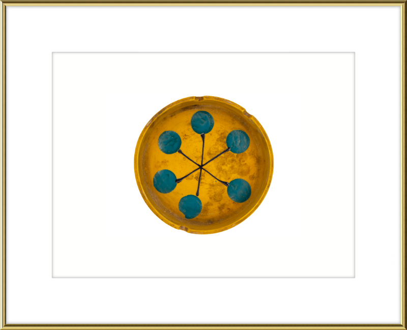 Japanese Mid-Century Geometric Ashtray Wall Art