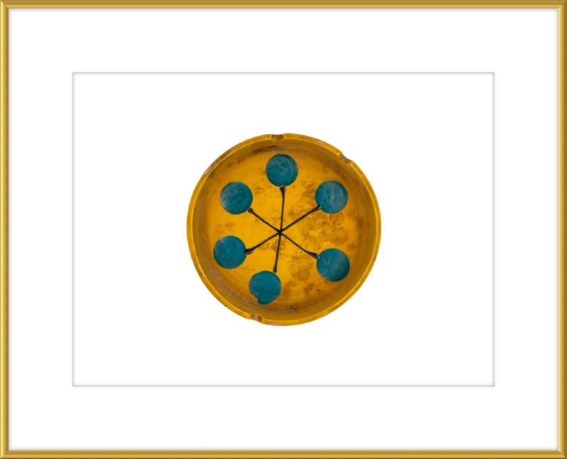 Japanese Mid-Century Geometric Ashtray Wall Art