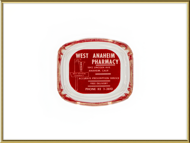 West Anaheim Pharmacy Ashtray Wall Art