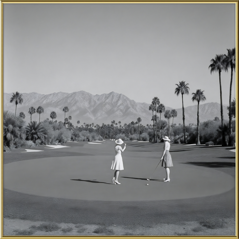 Women Golfing Palm Springs Framed Art