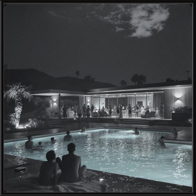 Palm Springs Pool Party Framed Art