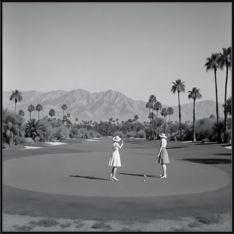 Women Golfing Palm Springs Framed Art