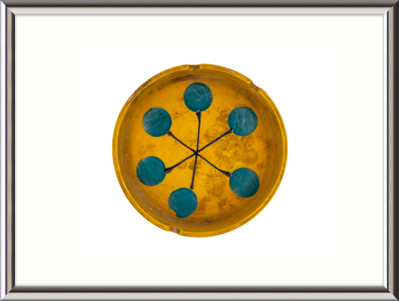 Japanese Mid-Century Geometric Ashtray Wall Art