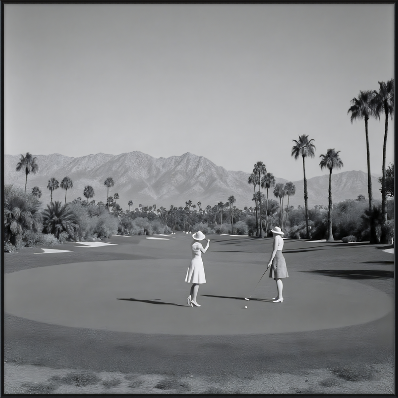 Women Golfing Palm Springs Framed Art