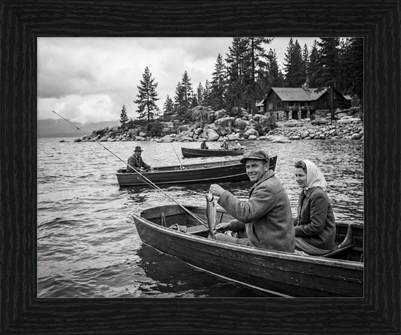 South Lake Tahoe 1950s Fishing Art