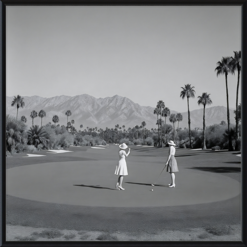 Women Golfing Palm Springs Framed Art